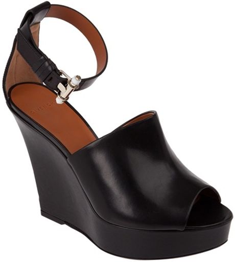 Givenchy Wedge Sandals in Black - Lyst