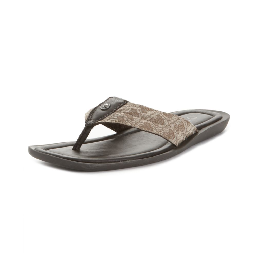 Guess Train Logo Thong Sandals in Beige for Men (beige/brown) Lyst