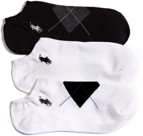 Lauren By Ralph Lauren Argyle Cotton 3 Pack in Multicolor (black/white) - Lyst