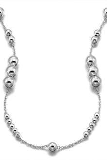 Lauren by Ralph Lauren Silvertone Mixed Metal Beaded Chain - Lyst