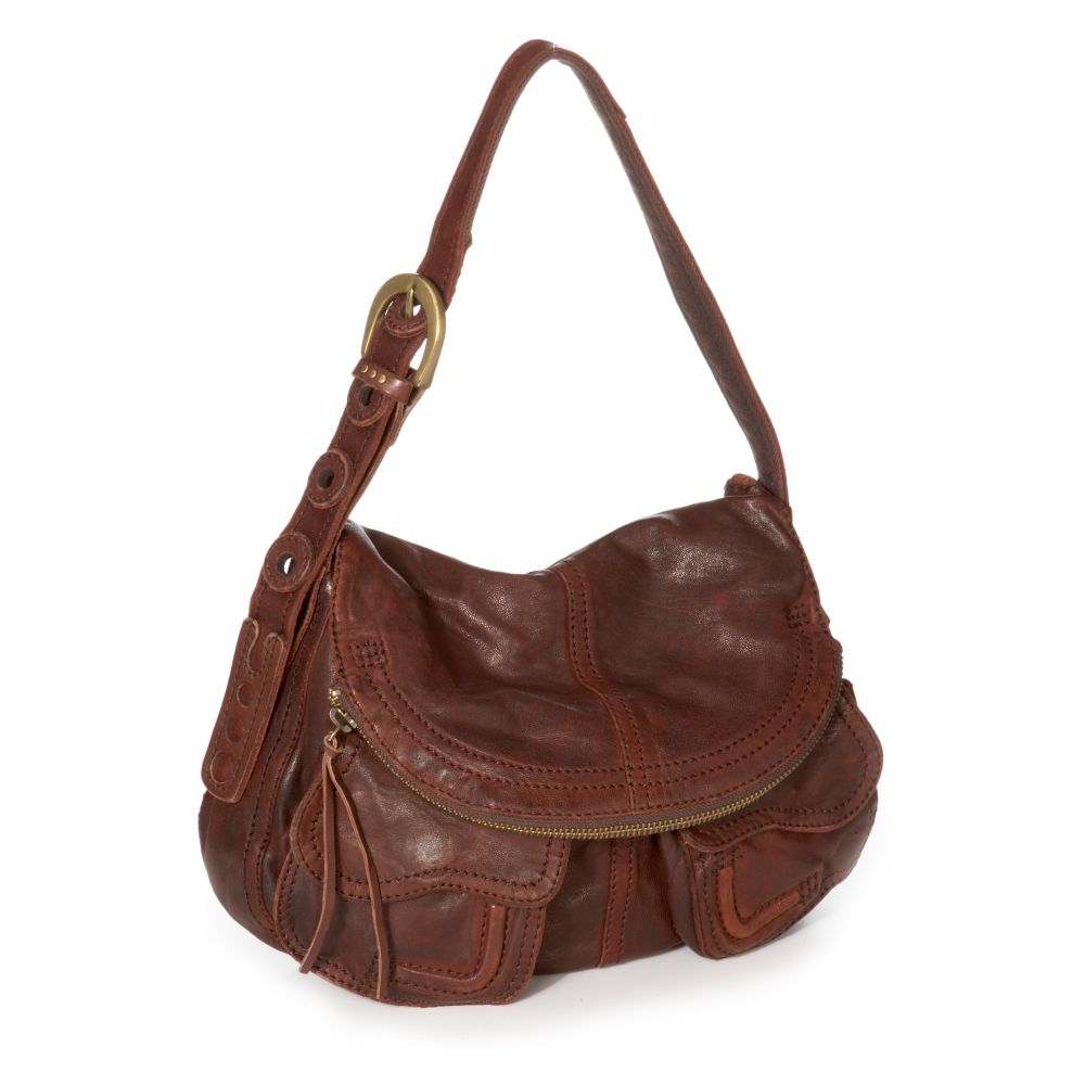 Lucky Brand Foldover Pocket Leather Bag in Brown (vintage brown) Lyst