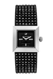 Swarovski Womens Swiss Elis Jet Crystal Mesh Bracelet - Lyst