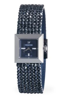 Swarovski Womens Swiss Elis Jet Hematite Crystal Mesh Bracelet - Lyst