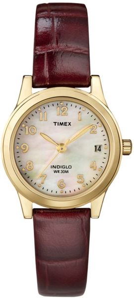 Timex® Womens Burgandy Croc Embossed Leather Strap - Lyst