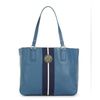 Tommy Hilfiger Pebble Leather Logo Tote in Blue - Lyst