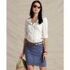 Tommy Hilfiger Long Sleeve Button Down Cotton Embroidered in Beige - Lyst