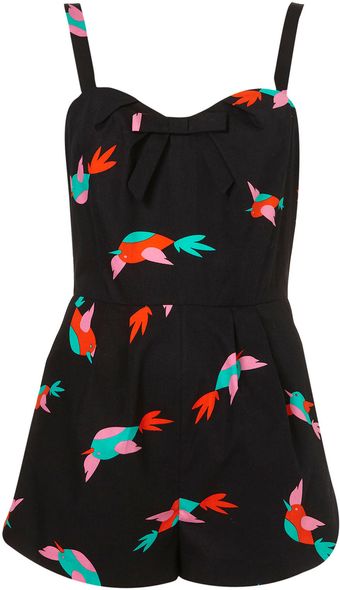 Topshop Big Bird Playsuit - Lyst