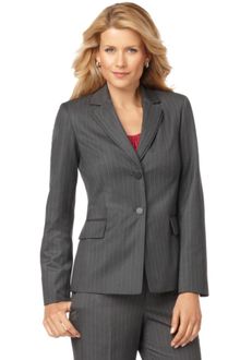 Calvin Klein Long Sleeve Two Button Pinstriped Jacket - Lyst