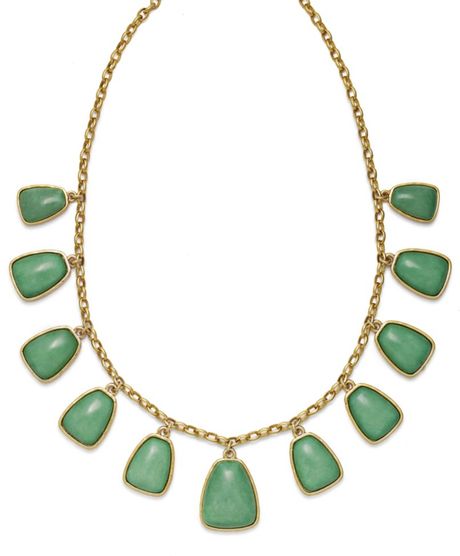 Lauren By Ralph Lauren Reconstituted Jade Frontal Necklace in Green - Lyst