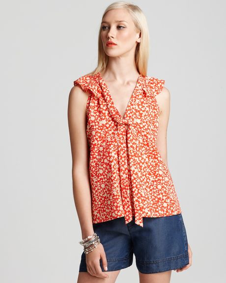 Marc By Marc Jacobs Top Ando Flower in Orange (faded bamboo multi) - Lyst