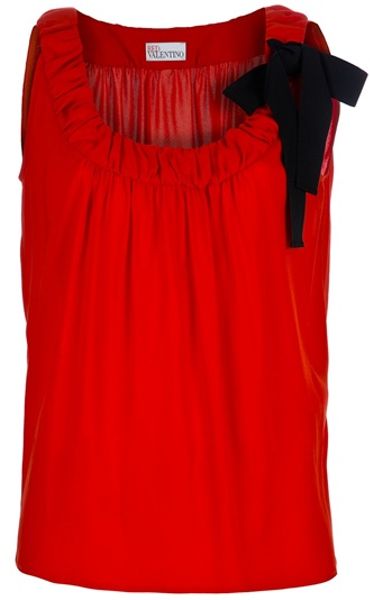 Red Valentino Sleeveless Top in Red (orange) - Lyst