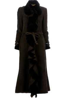 Roberto Cavalli Belted Coat - Lyst