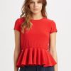 Alice + Olivia Nero Peplum Top in Red - Lyst