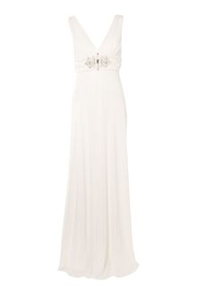 Anoushka G Victoria Empire Dress with Scarf Detail - Lyst