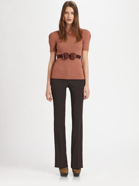 Burberry Prorsum Bootcut Pants in Brown (pink) - Lyst