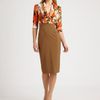 Erdem Kiera Drape Front Dress in Orange - Lyst