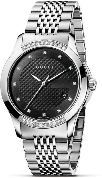 Gucci Gtimeless Stainless Steel Watch with Diamonds 38mm - Lyst