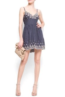 Mango Embroidery Dress - Lyst
