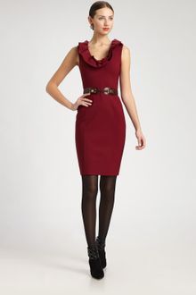 Oscar de la Renta Wool Dress - Lyst