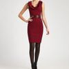 Oscar De La Renta Wool Dress in Red (black) - Lyst