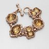 Oscar De La Renta Faceted Stone Link Bracelet in Gold (bronze) - Lyst