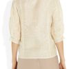 Oscar De La Renta Laceappliquéd Silkorganza Blouse in Beige (champagne) - Lyst