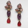 Oscar De La Renta Swarovski Crystal Cluster Drop Clipon Earrings in Multicolor (red) - Lyst