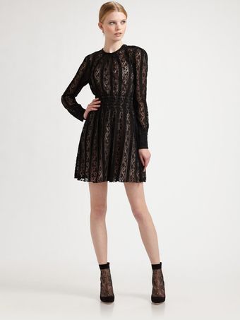 RED Valentino Crepe Jersey Lace Dress - Lyst