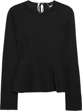  Janely Cotton and Silkblend Jersey Peplum Top 