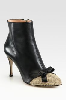 Valentino Studded Suede and Leather Ankle Boots - Lyst