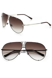 Yves Saint Laurent Logo Accented Metal Aviator Sunglasses - Lyst