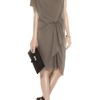 Helmut Lang Particle Textured Silkcrepe Dress in Gray - Lyst