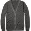 Lanvin Stone Washed Cashmere Cardigan in Gray for Men - Lyst