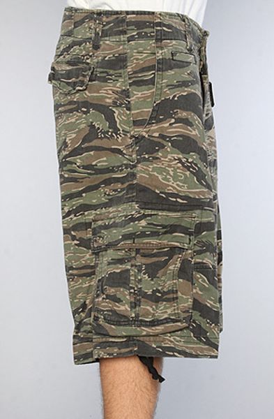tiger stripe cargo shorts