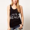 Asos Collection Vest with Lifes A Beach in Black - Lyst