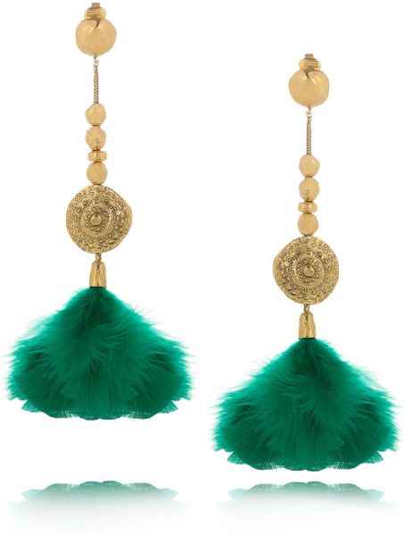 Aurelie Bidermann Cités Dor 18karat Goldplated Feather Clip Earrings in Gold - Lyst