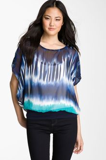 Bobeau Sheer Woven Print Top - Lyst