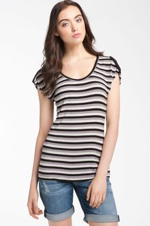 Caslon® Tab Shoulder Stripe Tee - Lyst