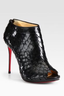 Christian Louboutin Leather Platform Ankle Boots - Lyst