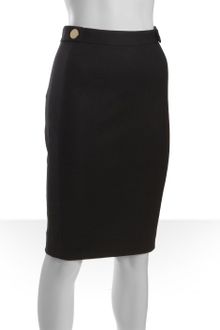 Diane Von Furstenberg Black Felted Wool Jersey Panel Acmis Skirt - Lyst