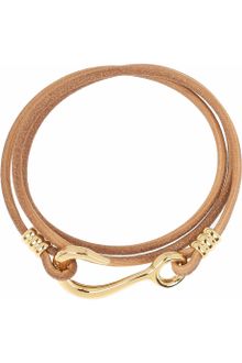 Giles & Brother 10karat Goldplated and Leather Wrap Bracelet - Lyst