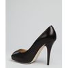 Jimmy Choo Black Leather Comet Peep Toe Platform Pumps in Black - Lyst
