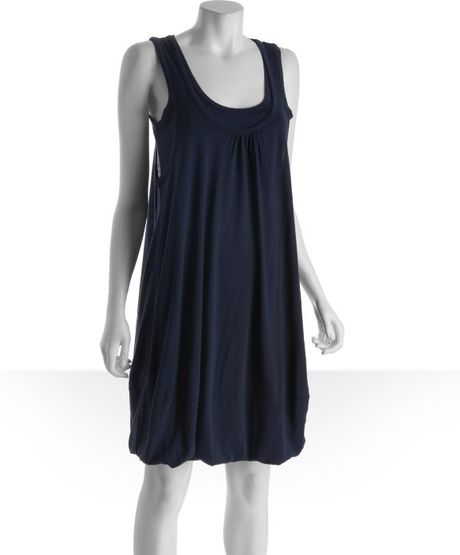 Marc By Marc Jacobs Twilight Navy Cotton Blend Layered Tank Dress in Blue (navy) - Lyst
