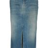 Moto Moto Vintage Midi Denim Skirt in Blue (mid stone) - Lyst