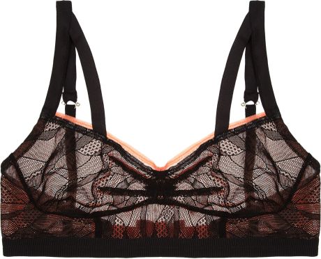 The Lake & Stars Miracle Box Honeycomb Lace and Fishnet Bra in Black - Lyst