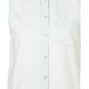 Topshop Sparkle Collar Denim Crop Shirt in Blue (bleach stone) - Lyst