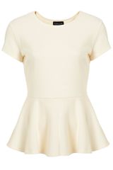 Topshop Ponte Peplum Top