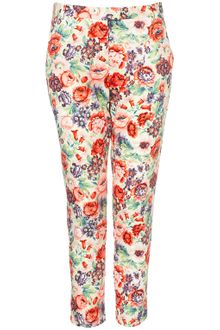 Topshop Coord Rose Print Cigarette Trousers - Lyst