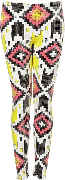 Topshop Aztec Sequin Leggings - Lyst