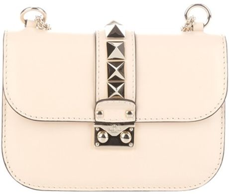 Valentino Studded Shoulder Bag in Beige (cream) - Lyst